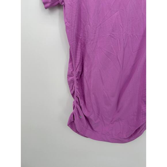 Athleta Womens Purple Speedlight Seamless Tee Size L Workout Gym Cinched T-Shirt - Picture 6 of 7